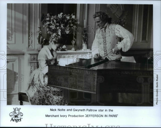 1995 Press Photo Nick Nolte & Gwyneth Paltrow in Jefferson in Paris-Historic Images