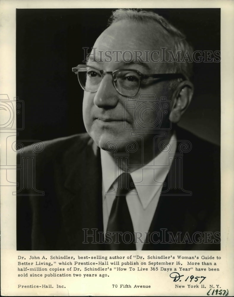 1963 Dr John A Schindler Author of Woman&#39;s Guide to Better Living - Historic Images