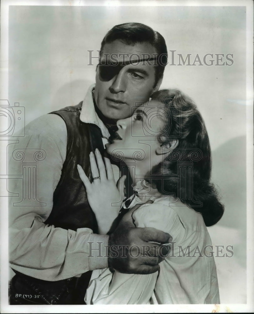 1957 Press Photo George Montgomery in Black Patch - cvp76694-Historic Images