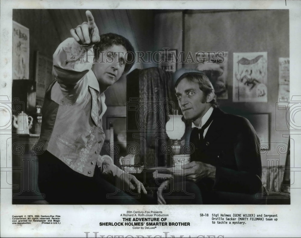 1976, Gene Wilder in The Adventures of Sherlock Holmes Smarter Brothe - Historic Images