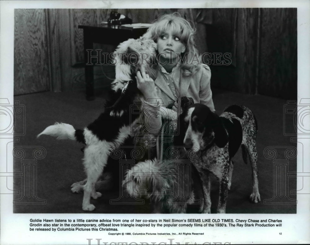 1980 Press Photo Goldie Hawn in Seems Like Old Times - Historic Images