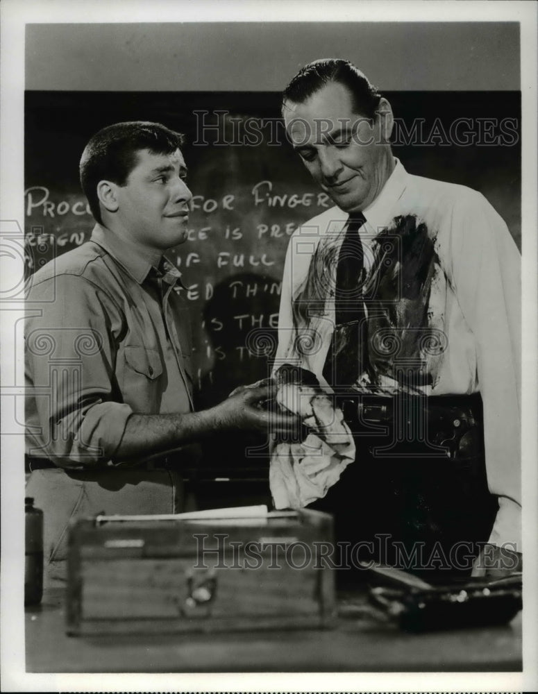 1966 Press Photo Jerry Lewis and Mike Ross in The Delicate Delinquent - Historic Images