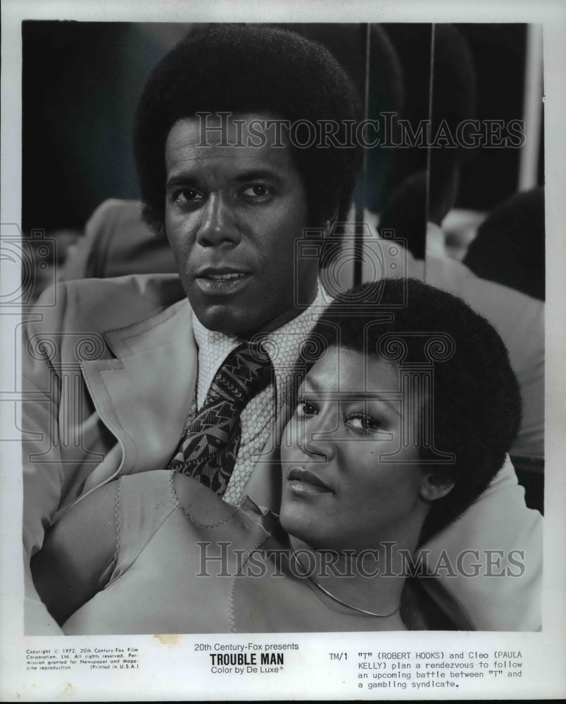 1972 Press Photo Robert Hooks and Paula Kelly in Trouble Man - Historic Images