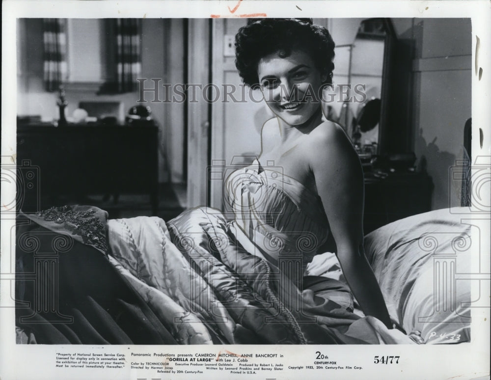1954 Press Photo 20th Century Fox presents Gorilla At Large with Anne Bancroft - Historic Images
