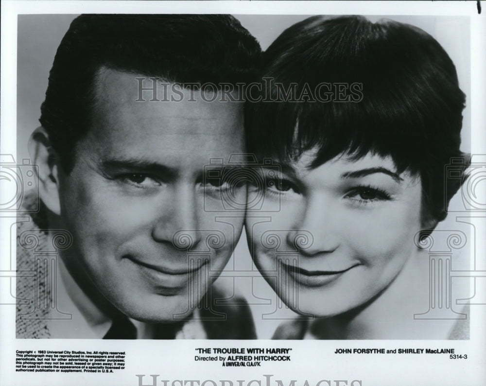 1955 John Forsythe & Shirley MacLaine in The Trouble with Harry - Historic Images