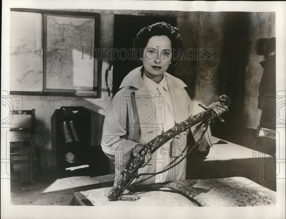 1957 Press Photo Merle Oberon in Assignment Foreign Legion - cvp78320 - Historic Images