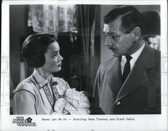 1953 Press Photo Gene Tierney & Clark Gable in Never Let Me Go - Historic Images
