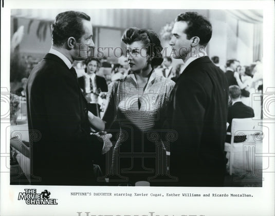 1949 Press Photo Xavier Cugat & Esther WIlliams in Naptune's Daughter - Historic Images