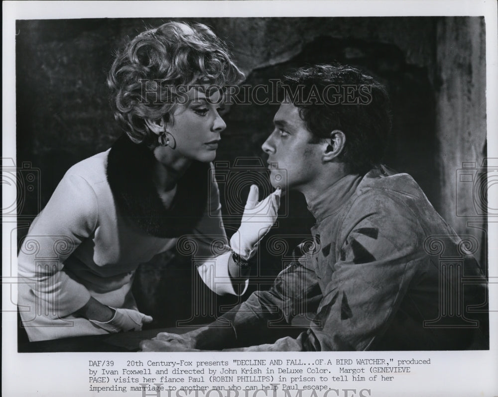 1969 Press Photo Genevieve Page & Robin Phillips in Decline & Fall of A Bird Wat-Historic Images