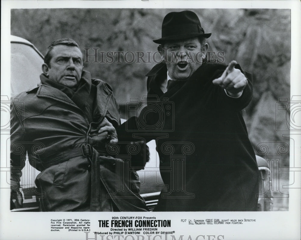1971 Press Photo Eddie Egan &amp; Bill Hickman in The French Connection - Historic Images