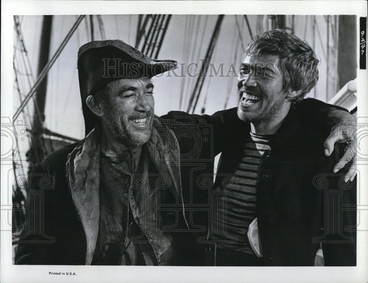 1965 Press Photo James Coburn & Anthony Quinn - Historic Images