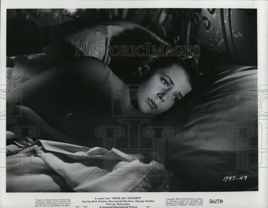 1956 Press Photo Carroll Borchers in Never Say Goodbye - Historic Images