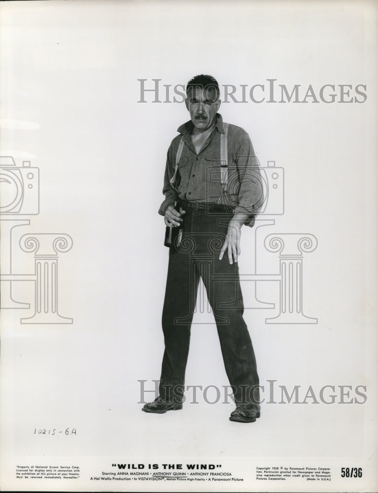 1958 Press Photo Anthony Quinn in Wild is the Wind - cvp79057-Historic Images