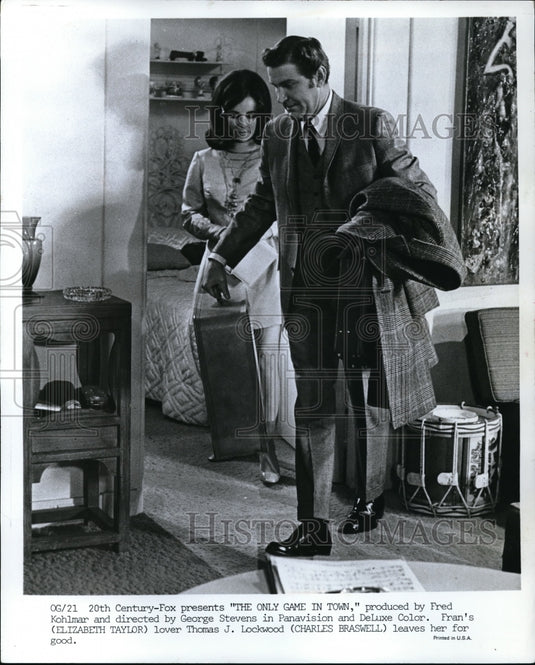 1970 Press Photo Elizabeth Taylor & Charles Braswell in The Only Game in Town-Historic Images