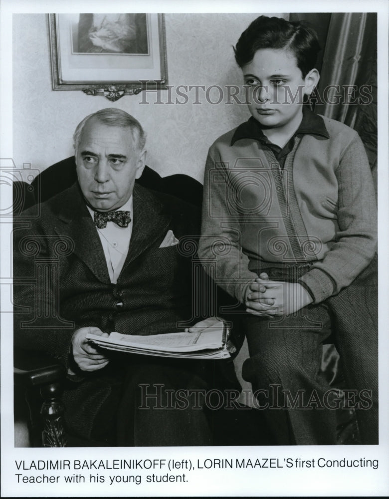 Press Photo Vladimir Bakaleinikoff & Lorin Maazel Conductors - Historic Images