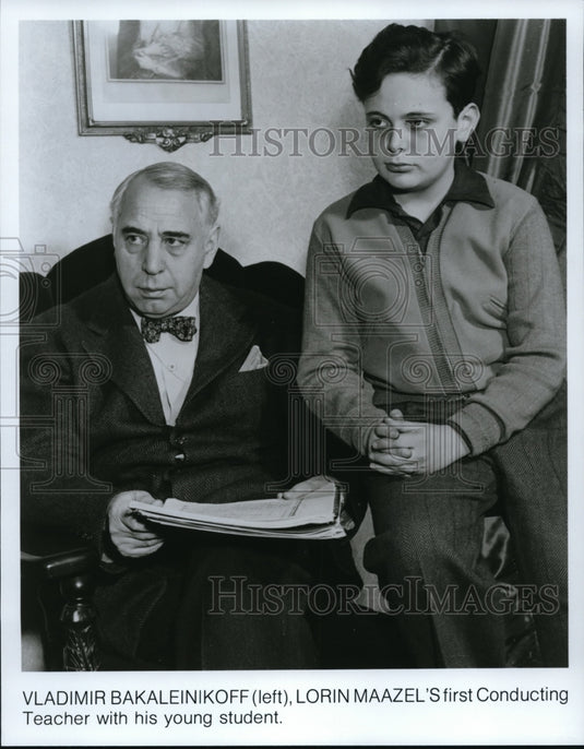 Press Photo Vladimir Bakaleinikoff & Lorin Maazel Conductors - Historic Images