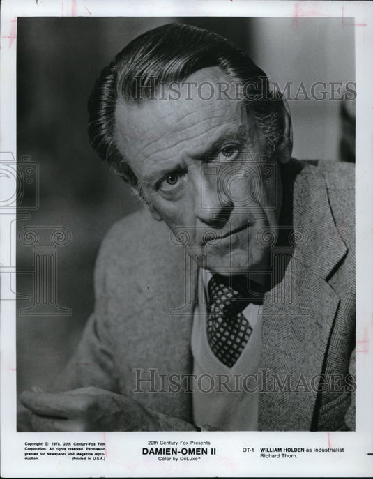 1978 Press Photo William Holden in Damien-Owen II - Historic Images