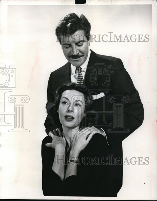 1958 Press Photo The Animal Kingdom with Robert Preston and Ileg Bundy - Historic Images
