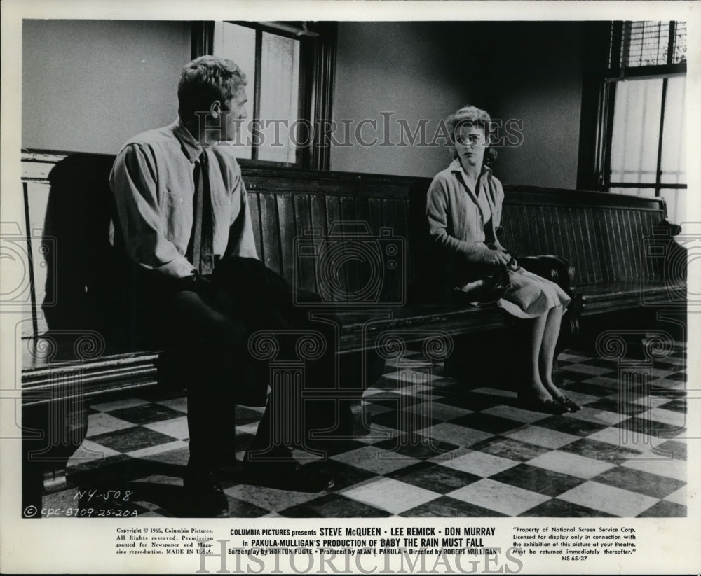 1965 Press Photo Steve McQueen &amp; Lee Remick in Baby the Rain Must Fall - Historic Images