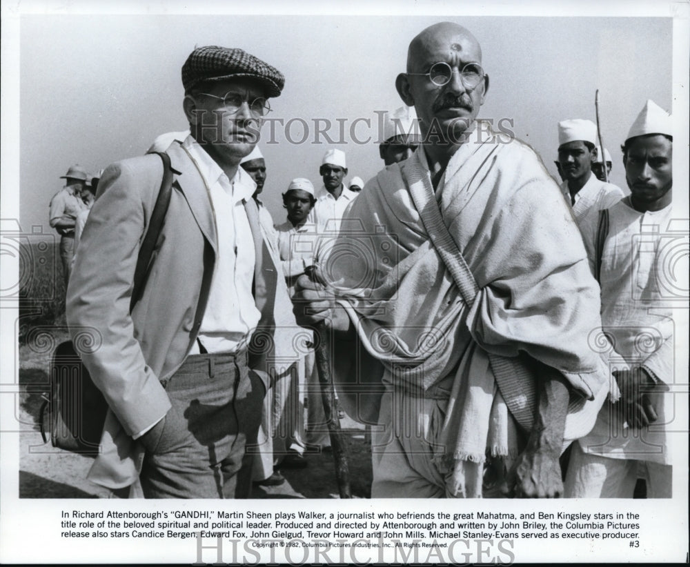 1983 Press Photo Britt Ekland &amp; Ferdy Mayne in Gandhi - Historic Images