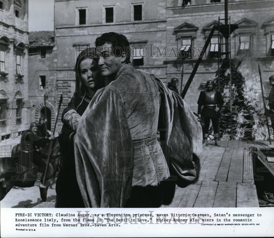 1968 Claudine Auger, Vittorio Gassman in The Devil In Love - Historic Images