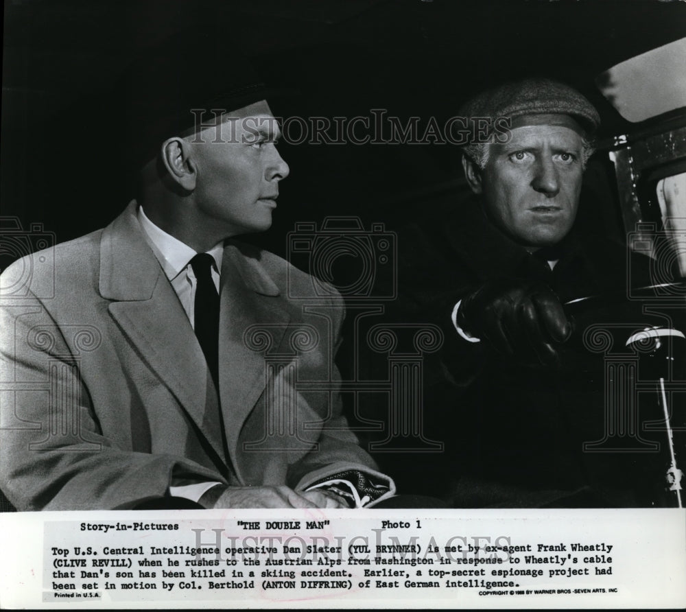 1968 Press Photo Yul Brynner, Anton Diffring in The Double Man - Historic Images