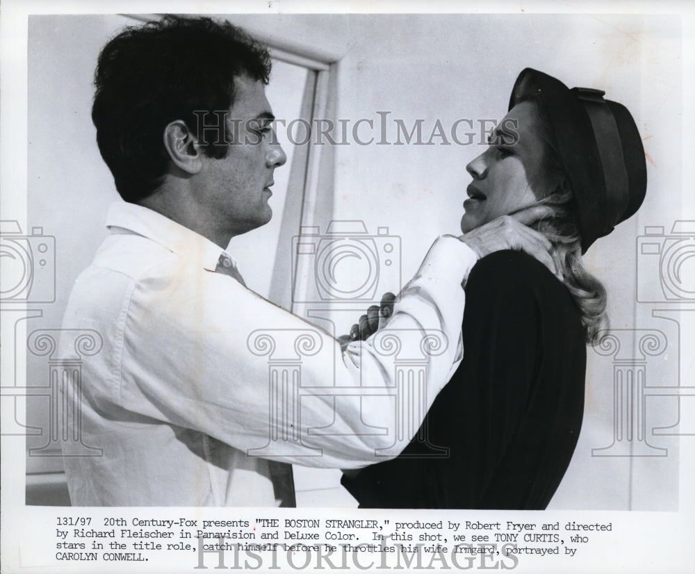 1969 Press Photo Tony Curtis and Carolyn Conwell in The Boston Strangler - Historic Images
