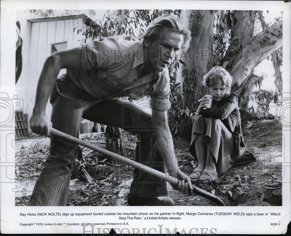 1978 Press Photo Nick Nolte and Tuesday Weld in Who&#39;ll Stop The Rain - cvp80586-Historic Images