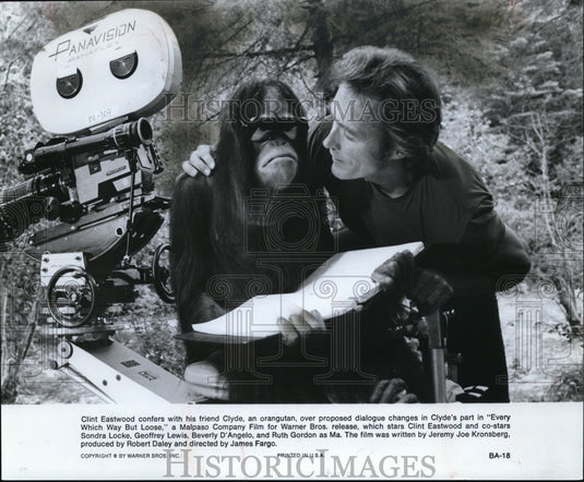 1979 Press Photo Clint Eastwood in Every Which Way But Loose - Historic Images