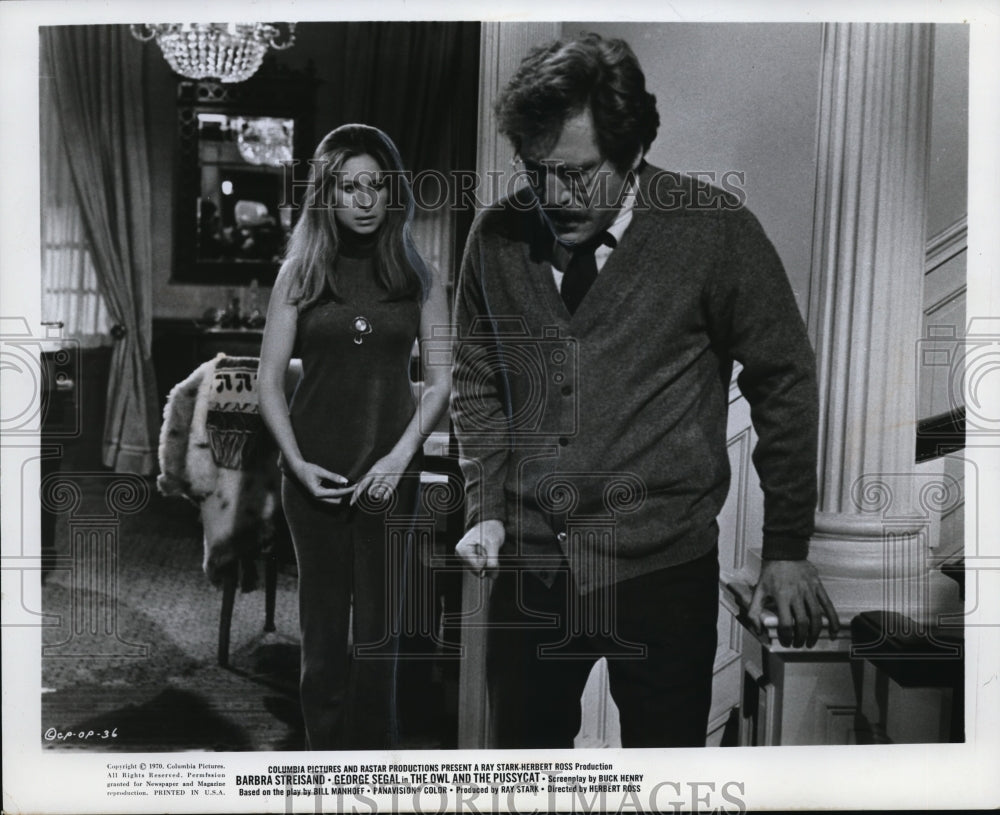 1971 Press Photo Barbra Streisand &amp; George Segal i The Owl &amp; The Pussycat - Historic Images