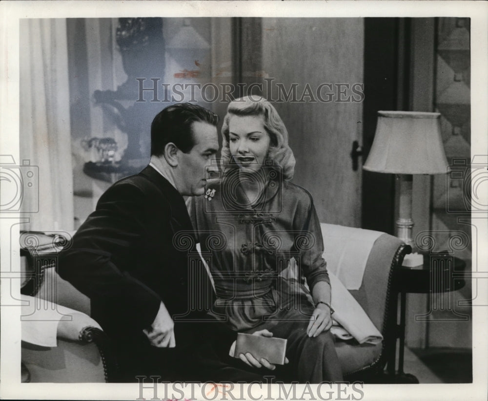 1950 Barbara Lawrence and Lee Bowman in Bad Guy - Historic Images