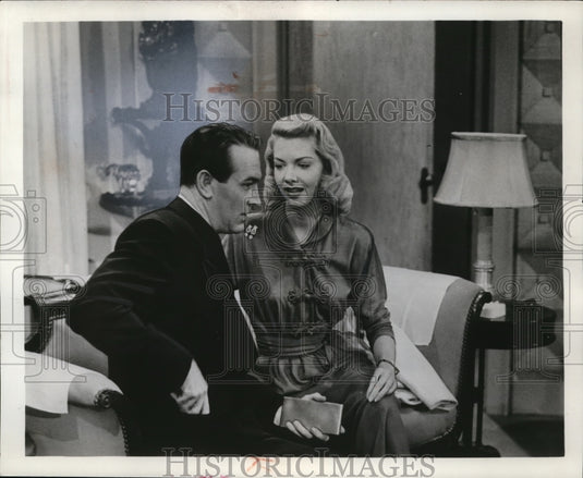 1950 Barbara Lawrence and Lee Bowman in Bad Guy - Historic Images