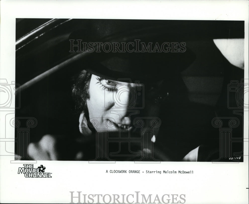 1985 Press Photo Malcolm McDowell in A Clockwork Orange - Historic Images