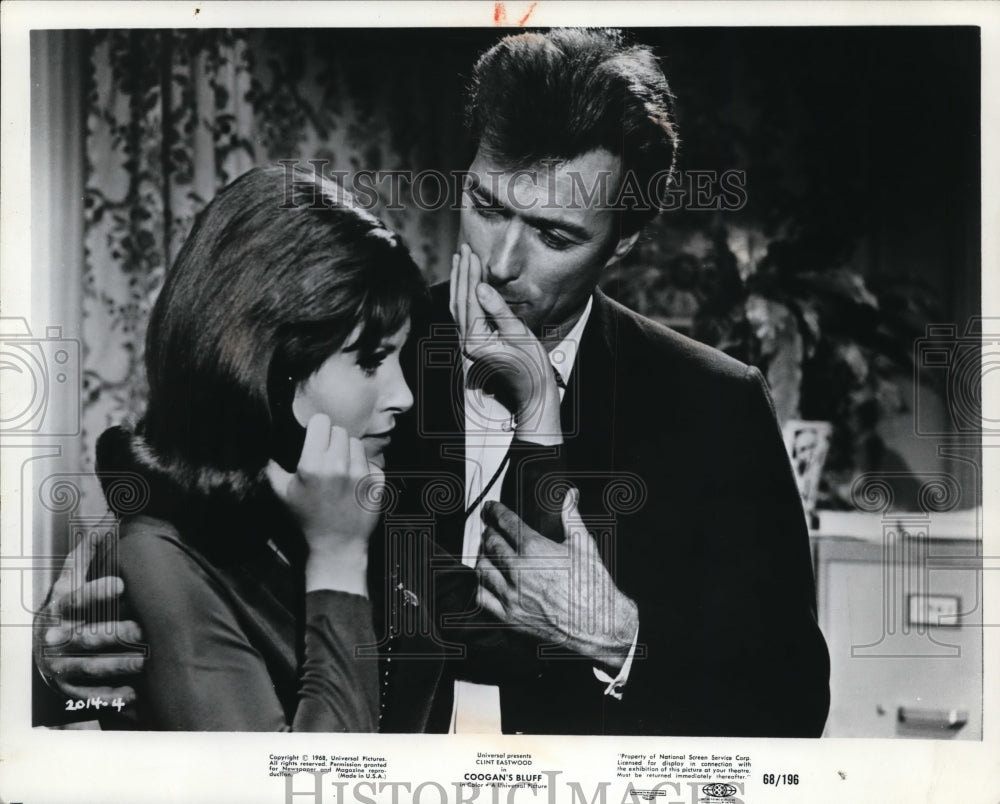 1969 Press Photo Clint Eastwood & Susan Clark in Coogan's Bluff - Historic Images