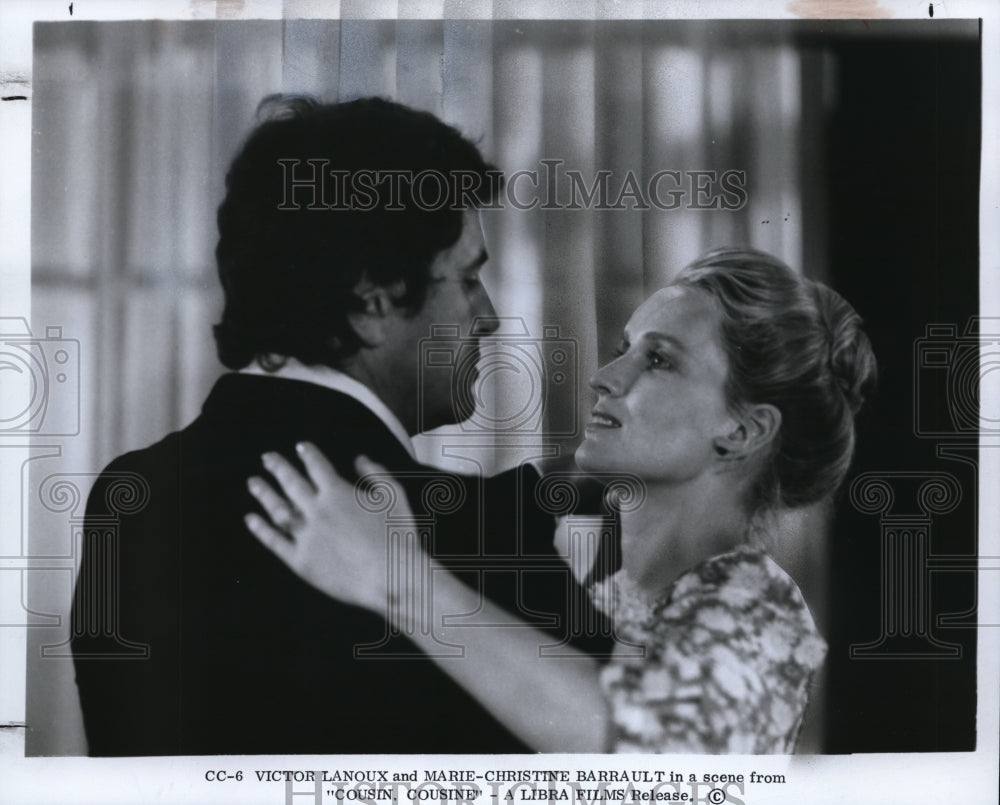 1976 Press Photo Victor Lanoux &amp; Marie Christine Barrault in Cousin Cousine - Historic Images