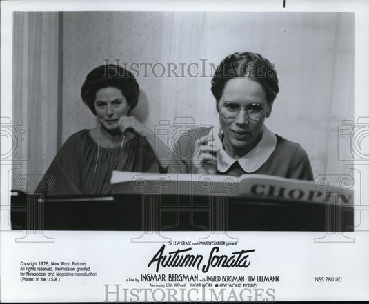 1978 Press Photo Ingrid Bergman and Live Ullmann in Autumn Sonata - Historic Images