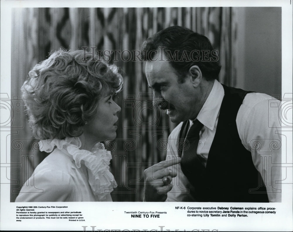 1980 Press Photo Jane Fonda &amp; Dabney Coleman in Nine to Five - Historic Images