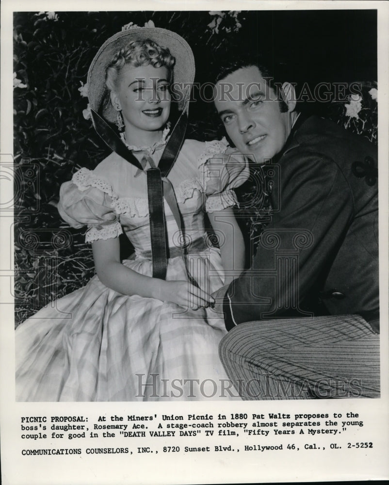 1952 Press Photo Pat Waltz and Rosemary Ace in Fifty Years a Mystery. - Historic Images