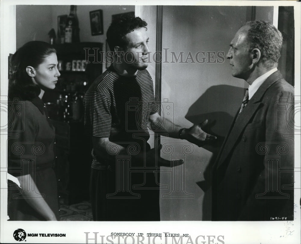 1956, Pier Angeli, and Paul Newman in Somebody Up There Likes Me - Historic Images