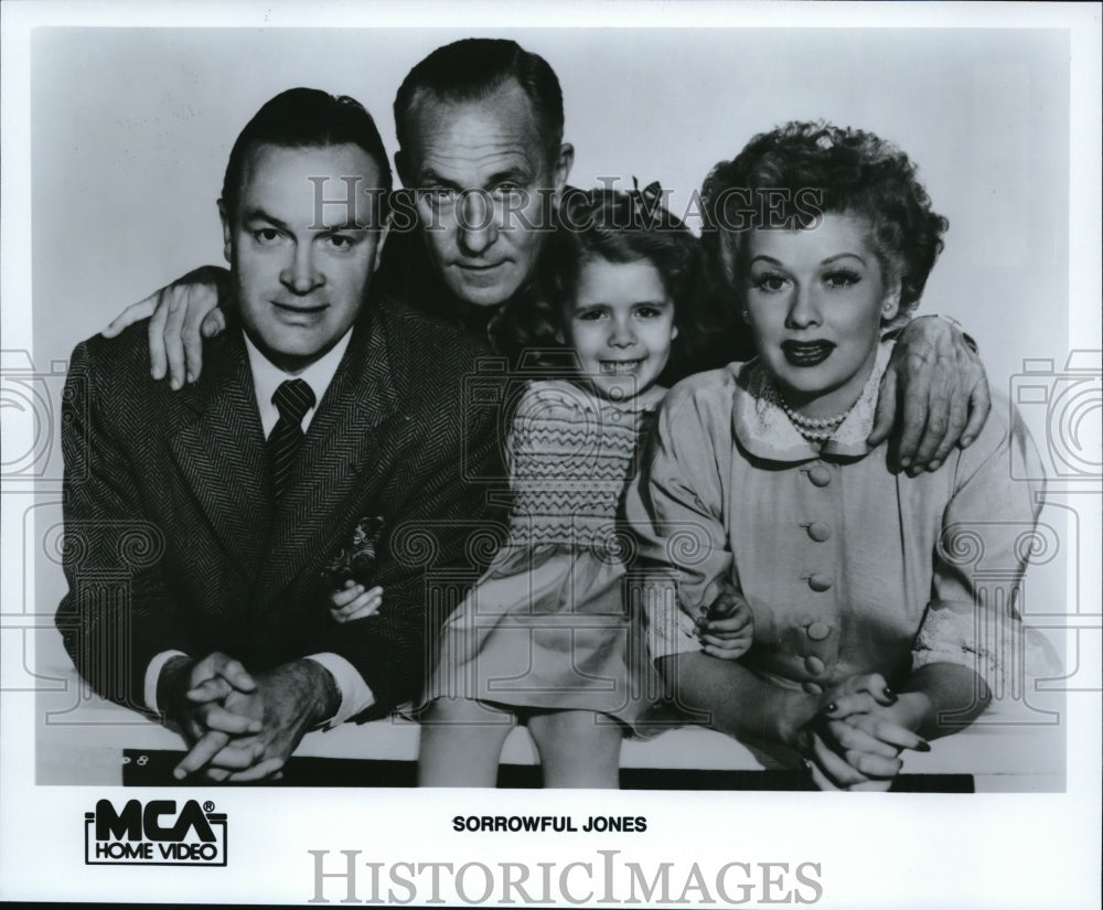 1988 Press Photo Lucille Ball, Bob Hope and William Demarest in Sorrowful Jones.-Historic Images