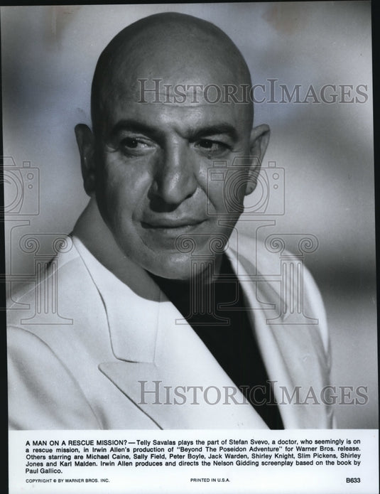 1979 Press Photo Telly Savalas stars in the "Beyond The Poseidon Adventure" - Historic Images