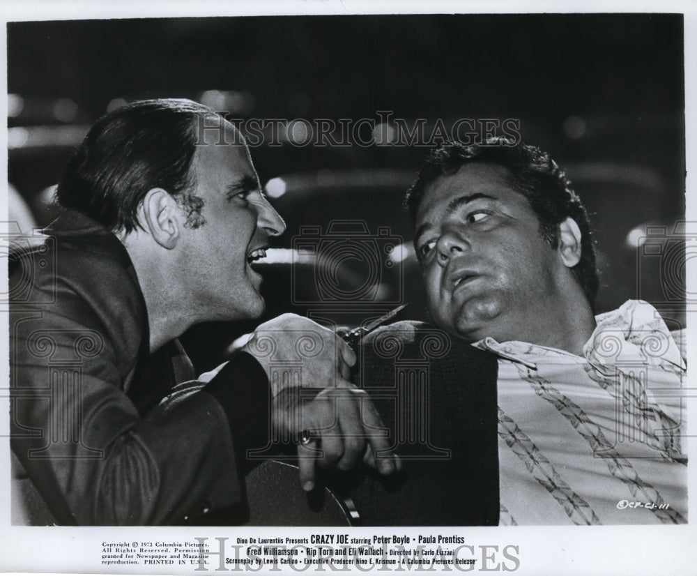 1973 Press Photo Peter Boyle and Joe Anile in Crazy Joe. - cvp82027-Historic Images