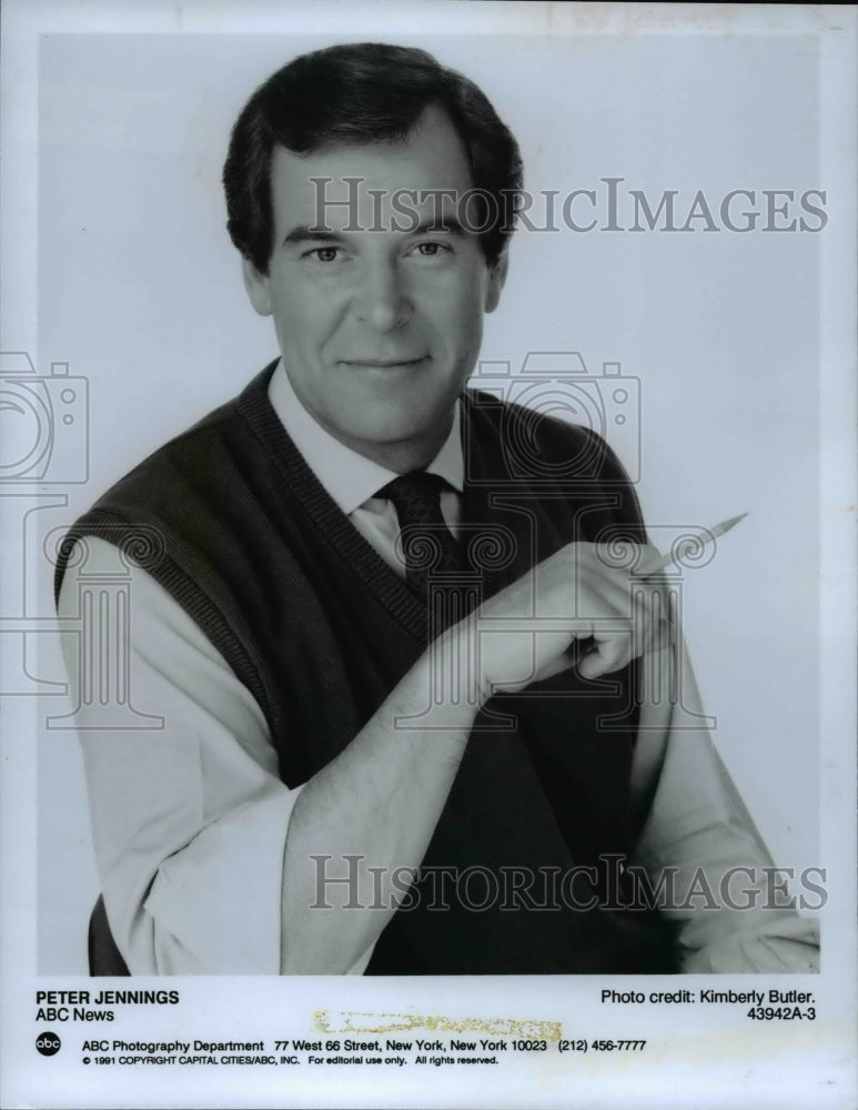 1991, Peter Jennings on ABC News. - cvp83068 - Historic Images