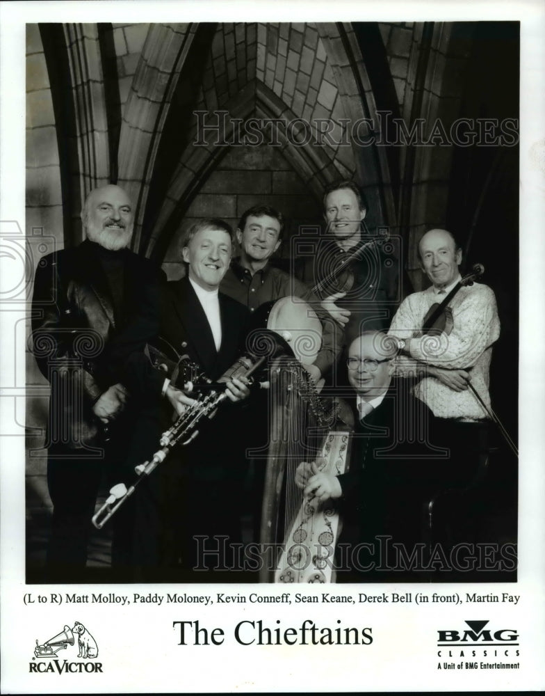 1989 Press Photo Matt Molloy, Paddy Moloney, Kevin Conneff, Sean Keane, Derek - Historic Images