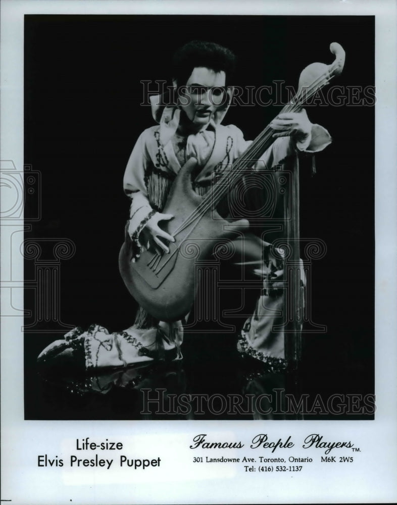 1986 Press Photo Life-size Elvis Presley Puppet from Famous People Players. - Historic Images