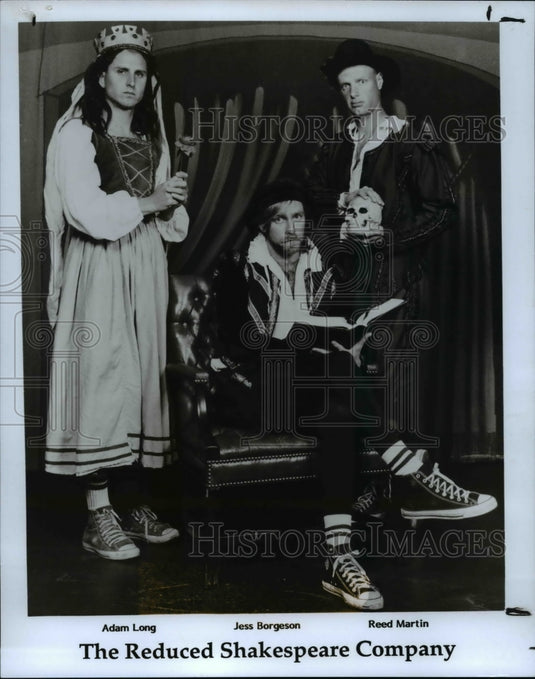 Press Photo Adam Long, Jess Borgeson & Reed Martin, Reduced Shakespeare Company - Historic Images