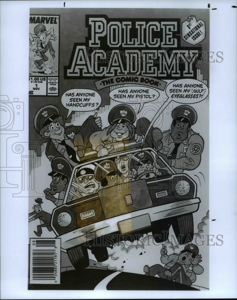 1989 Press Photo Comic book cover for Police Academy. - Historic Images