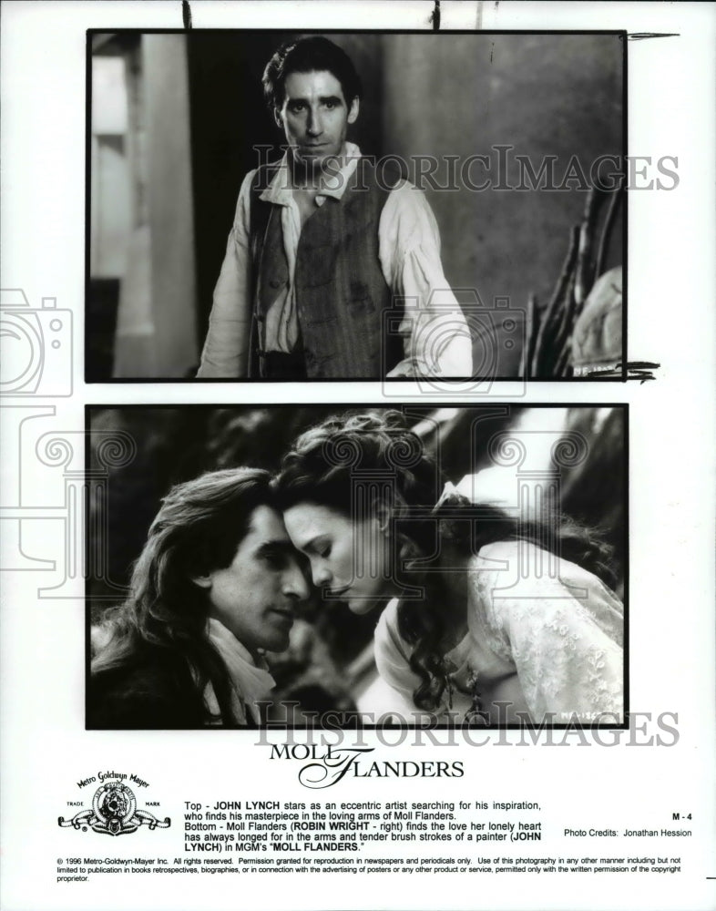 1996 Press Photo John Lynch stars with Robin Wright in the movie "Moll Flanders" - Historic Images