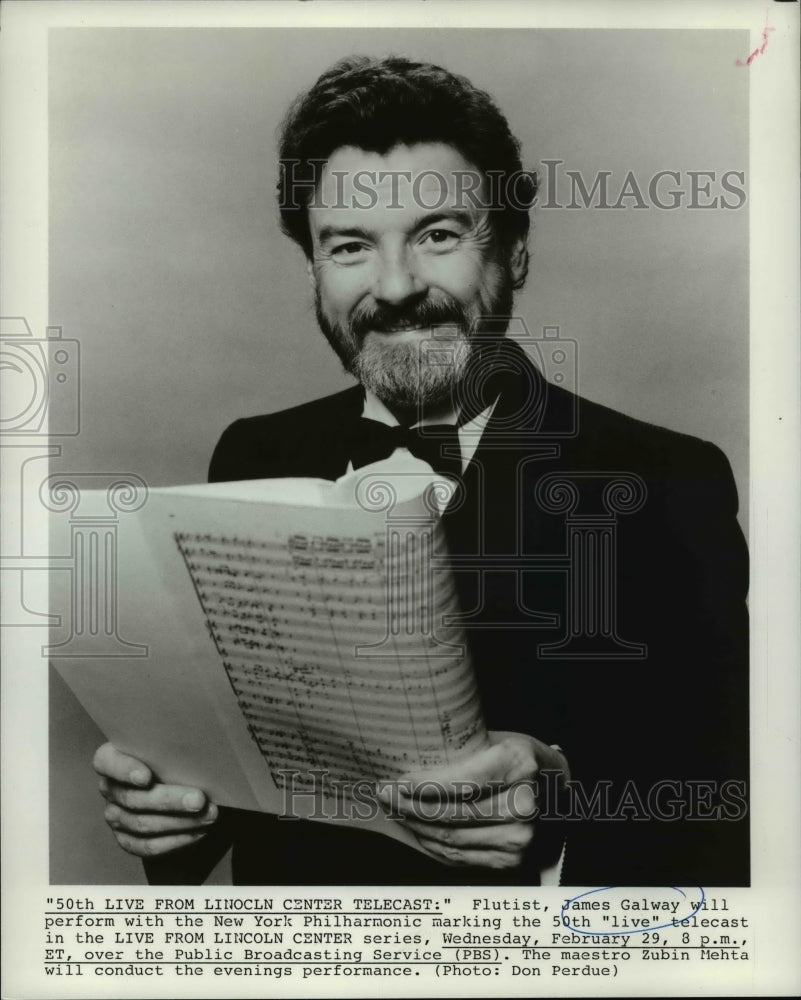 1984 Press Photo James Galway, Flutist - cvp83419- Historic Images