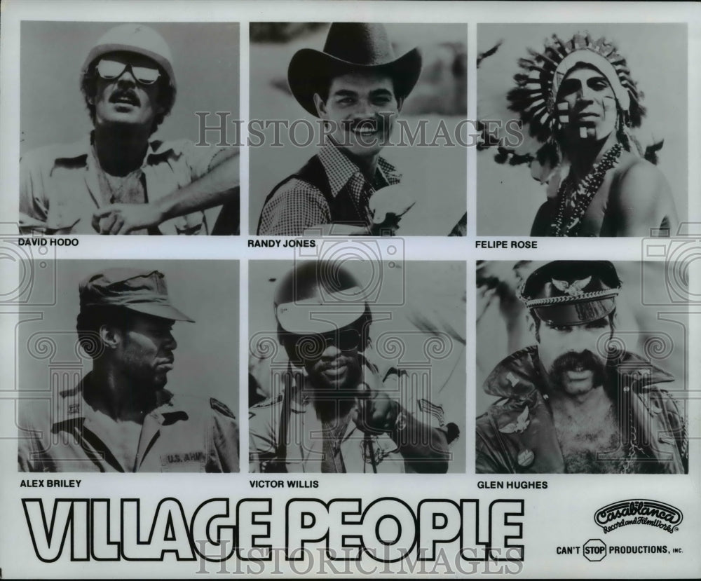 1979 Press Photo David Hodo, Randy Jones and Felipe Rose of Village People. - Historic Images